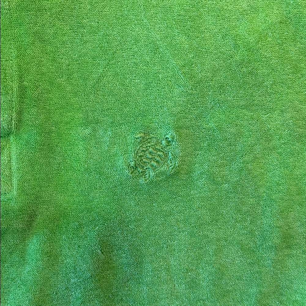 Vilebrequin Lime Green Polo Shirt, crushed velvet. Size XS - Picture 3 of 4